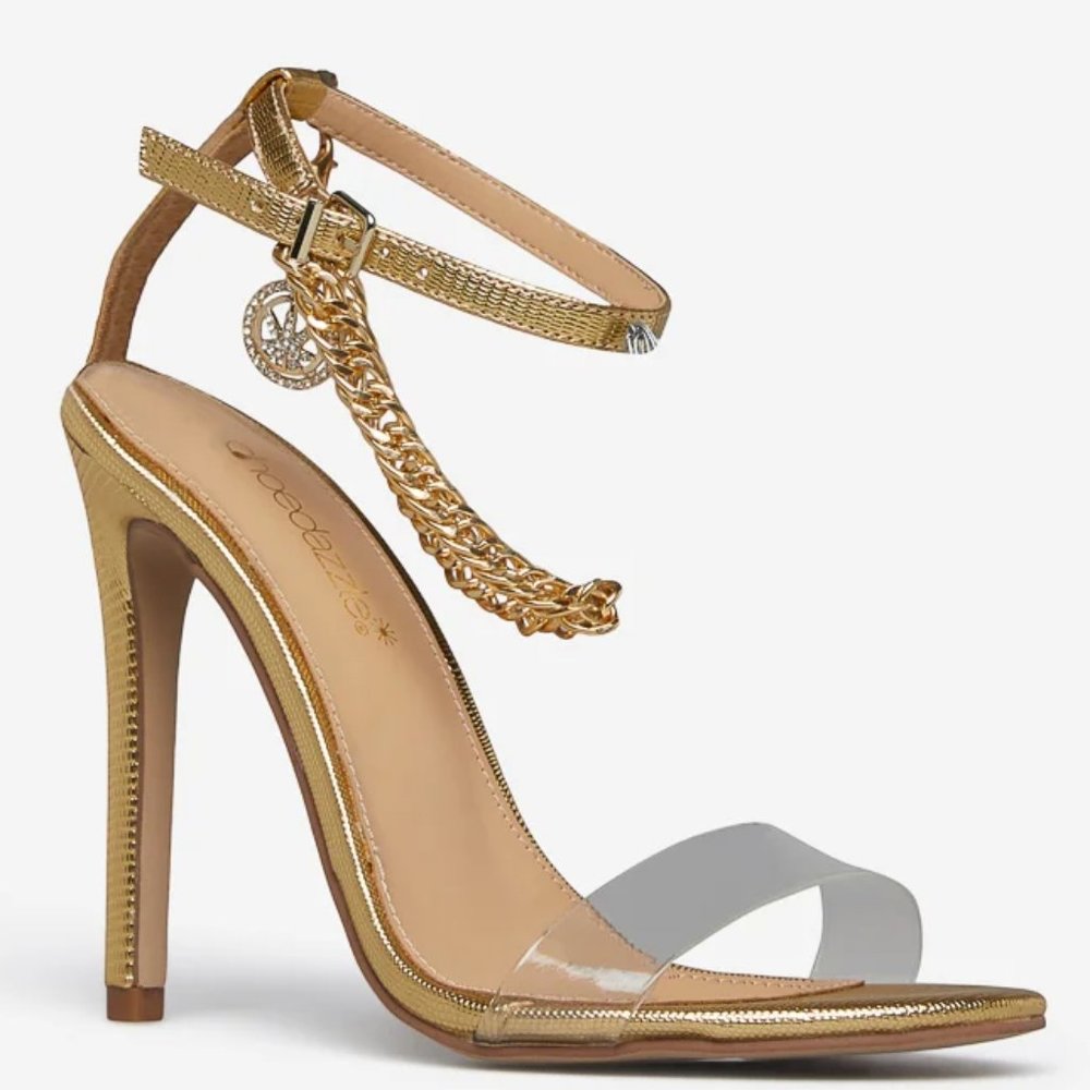 NEW IN BOX - Bronxe Heeled Sandal - Gold